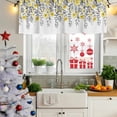thumbnail image 5 of Yellow Floral Curtain Valances for Windows, Kitchen Valance Window Treatments Panel 2 Pack, Farmhouse Spring Flowers Leaves Rod Pocket Short Curtains for Bathroom Bedroom 54 x 18 Inch, 5 of 8