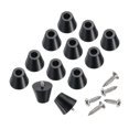 thumbnail image 1 of Uxcell 24Pcs Pies de goma cónicos amortiguadores con tornillos (Negro, 1"H x 1.2"D), 1 of 6