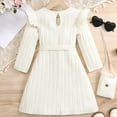 thumbnail image 4 of PMVFHDE Combinaisons pour Fille Robe Décontractée Blanche Manches Longues avec Dentelle Petites Rayures de Taille avec Cartable Jupe d'Automne pour Enfants Combinaisons & Combinaisons Blanches, 9-10 Ans, 4 of 8