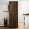thumbnail image 3 of (3 pack) Mainstays 72" 4-Door Storage Cabinet, Walnut, 3 of 15