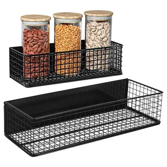 2 Pcs Spice Rack with Strong Attachment for Refrigerator, Strong Attachment Shelves for Kitchen, Includes Small and Large Sizes, Ideal for Organizing Spices and Household Items