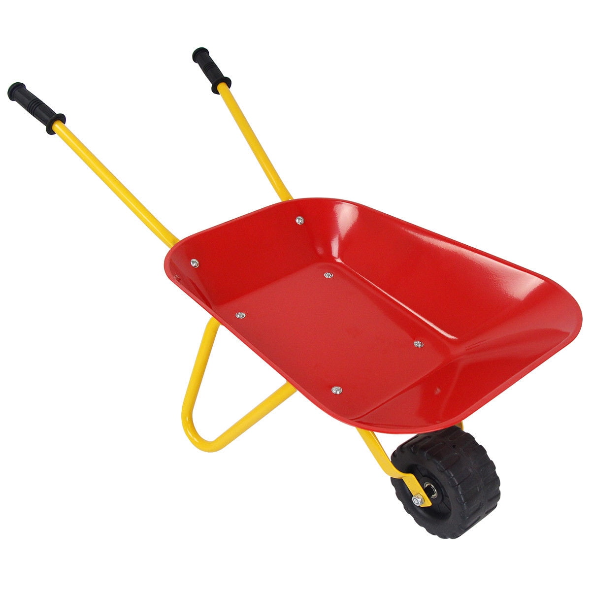 Gymax Kids Metal Wheelbarrow Children's Size Ourdoor Garden Backyard
