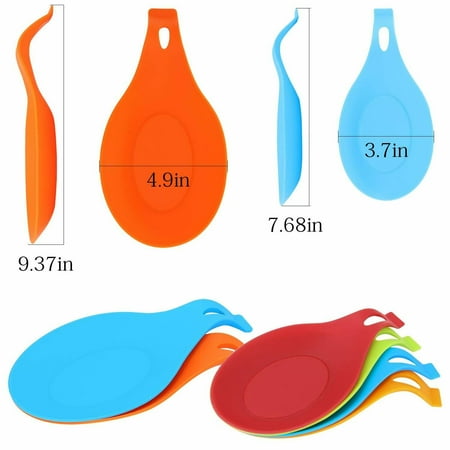 

6 Pcs Kitchen Silicone Spoon Rest Heat Resistant Utensil Rest Ladle Spoon Holder