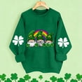 thumbnail image 2 of Fewfanhot Clothes for Women St Patricks Day Shirt Women：V Neck Green Shamrock Long Sleeve Shirt Leaf Clover Shirt, 2 of 5