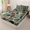 thumbnail image 2 of Castle Fairy Woodland Camo Shark Tile Zipper Full Size Comforter Sets with Fitted Sheet and 2 Pillowcases,Shark Silhouette Military Camo Seamless Print Zipper Bedding Set,Moss Gray,Reversible,4pcs, 2 of 6