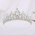 thumbnail image 1 of Nvzi Tiara de boda para novia, diadema de princesa, corona de novia, joyería para el cabello con diamantes de imitación de cristal,graduación, boda, fiesta de disfraces (AB), 1 of 4