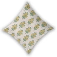 thumbnail image 2 of Yellow Green Floral Pillow Covers 18 x 18 Inch Set of 2, Flower Leaves Block Print Decorations Throw Pillow Covers Outdoor Farmhouse Cushion Case Linen Decor for Home Couch Sofa, 2 of 4