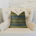 thumbnail image 2 of Plutus Chic Stripe Indigo Handmade Pillow, (22" x 22"), 2 of 2