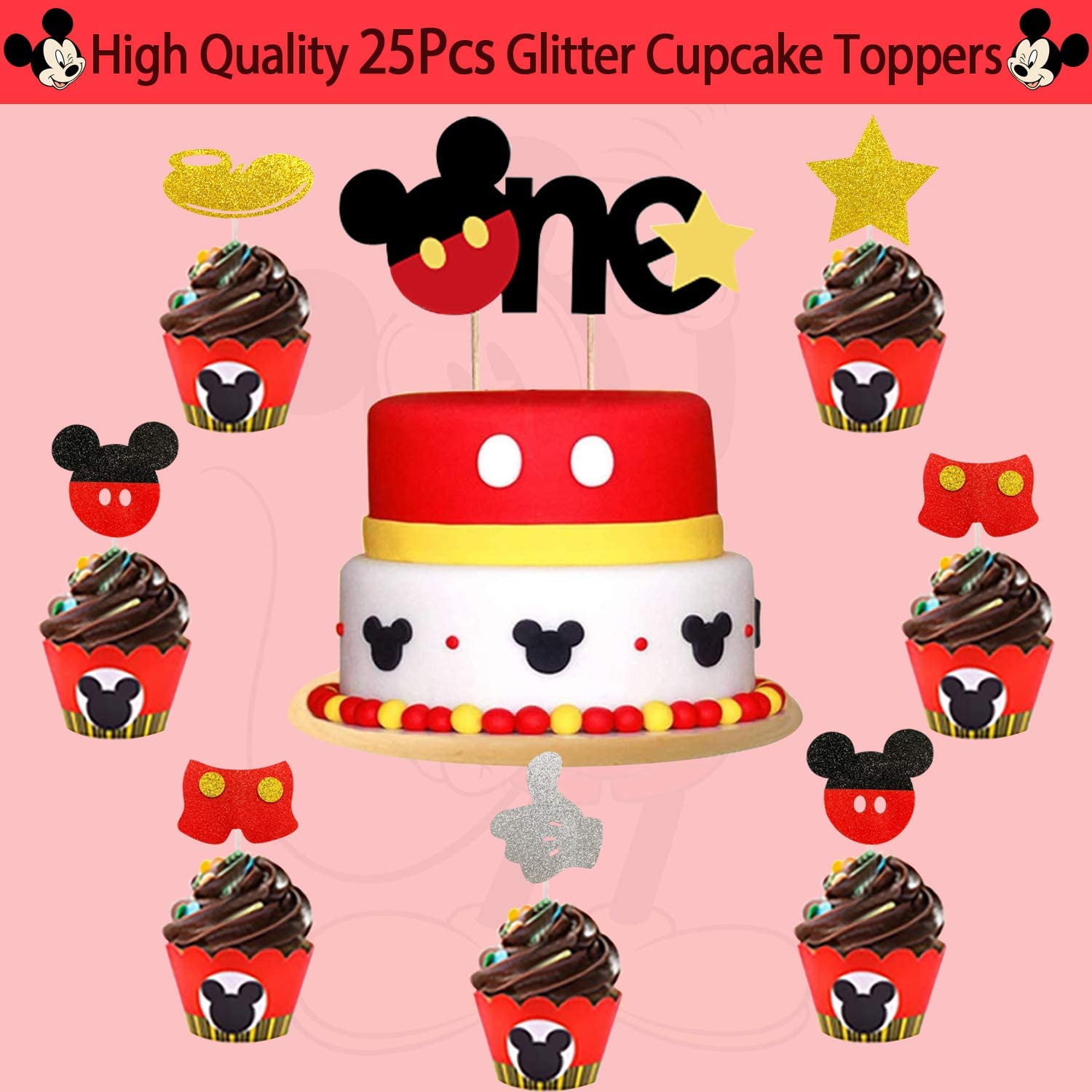 Cupcake Toppers Big Cake Topper Minecraft Party Supplies 57PCS Minecraft Birthday Party Decorations Includes Banner Hanging Decor and Tablecover for Kids Party Balloons