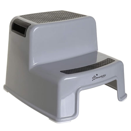 Dreambaby 2-Up Step Stool - Toddler Step Stool for Bathroom Sink and Kids Toilet Potty Training - Step Stools for Toddlers with Non-Slip Base and Carry Handles - Supports up to 200lbs Weight- Black