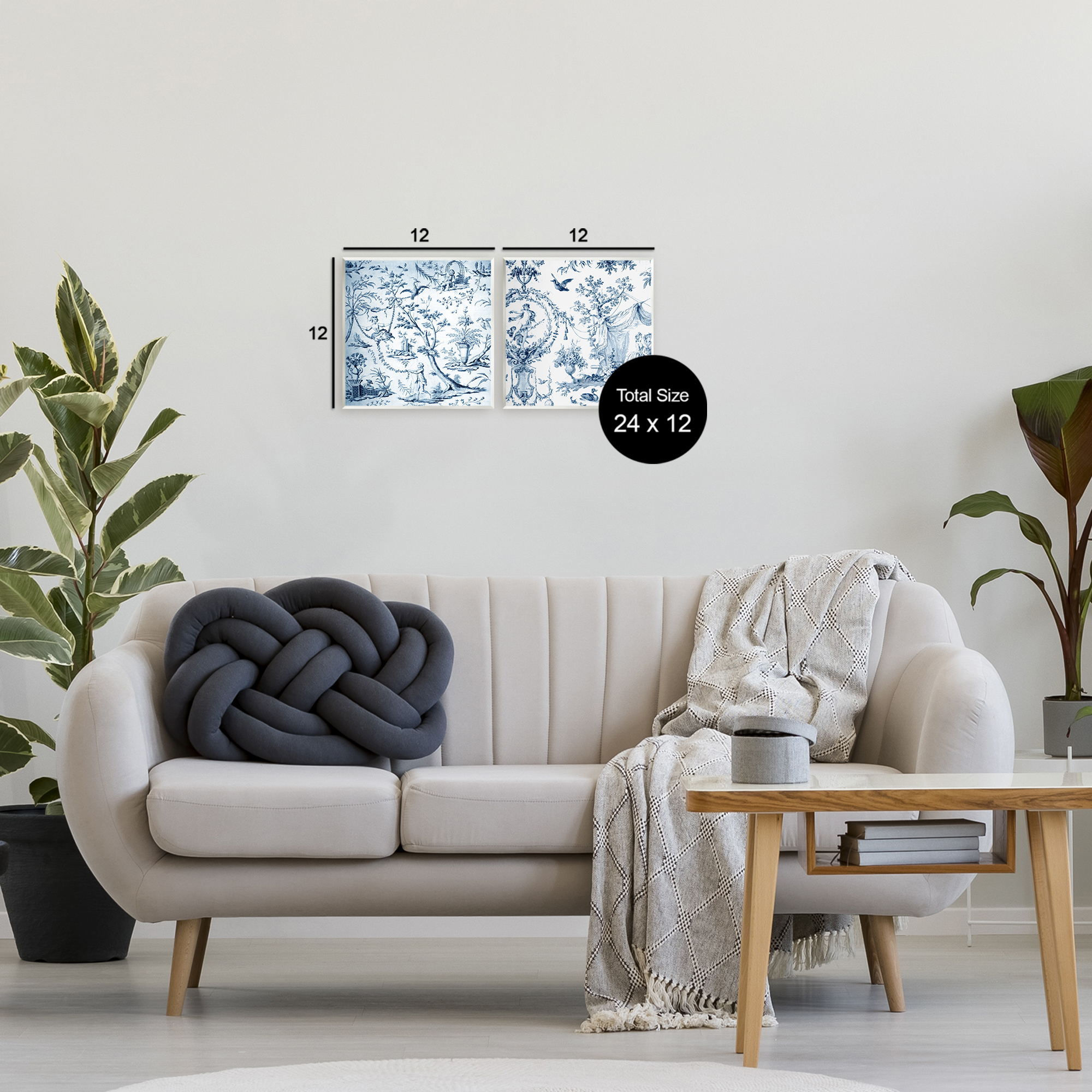 Intricate Toile Scenery 2 Piece Wall Plaque Art Set, design by Vintage Hustle