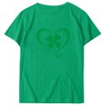 thumbnail image 4 of Puntoco Short Sleeve Women Tops ,Womens St Patrick'S Day T-Shirt Love Heart Shirts Short Sleeve Valentine'S Day Crewneck Colorful Heart Graphic Tees Tops Green 4(S), 4 of 6