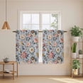 thumbnail image 2 of Vintage Spring Floral Kitchen Curtains 54 Inch Length, Farmhouse Flowers Blue Vintage Tiers Curtains for Bathroom Bedroom Cafe, Light Filtering Small Window Treatment Short Drapes 2 Panels 42"Wx54"L, 2 of 8
