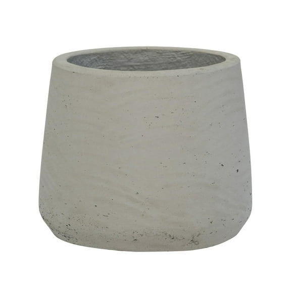Pots de Poterie Petit Pot Gris 6 Pouces H x 7 Pouces - Pot de Fleurs Intérieur et Extérieur en Fibre de Pierre Lavée Grise