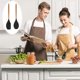 thumbnail image 5 of Utensilios de cocina con mango de madera de silicona, 2 uds., utensilios de cocina con mangos de madera, herramientas para utensilios de cocina resistentes al calor, 5 of 5