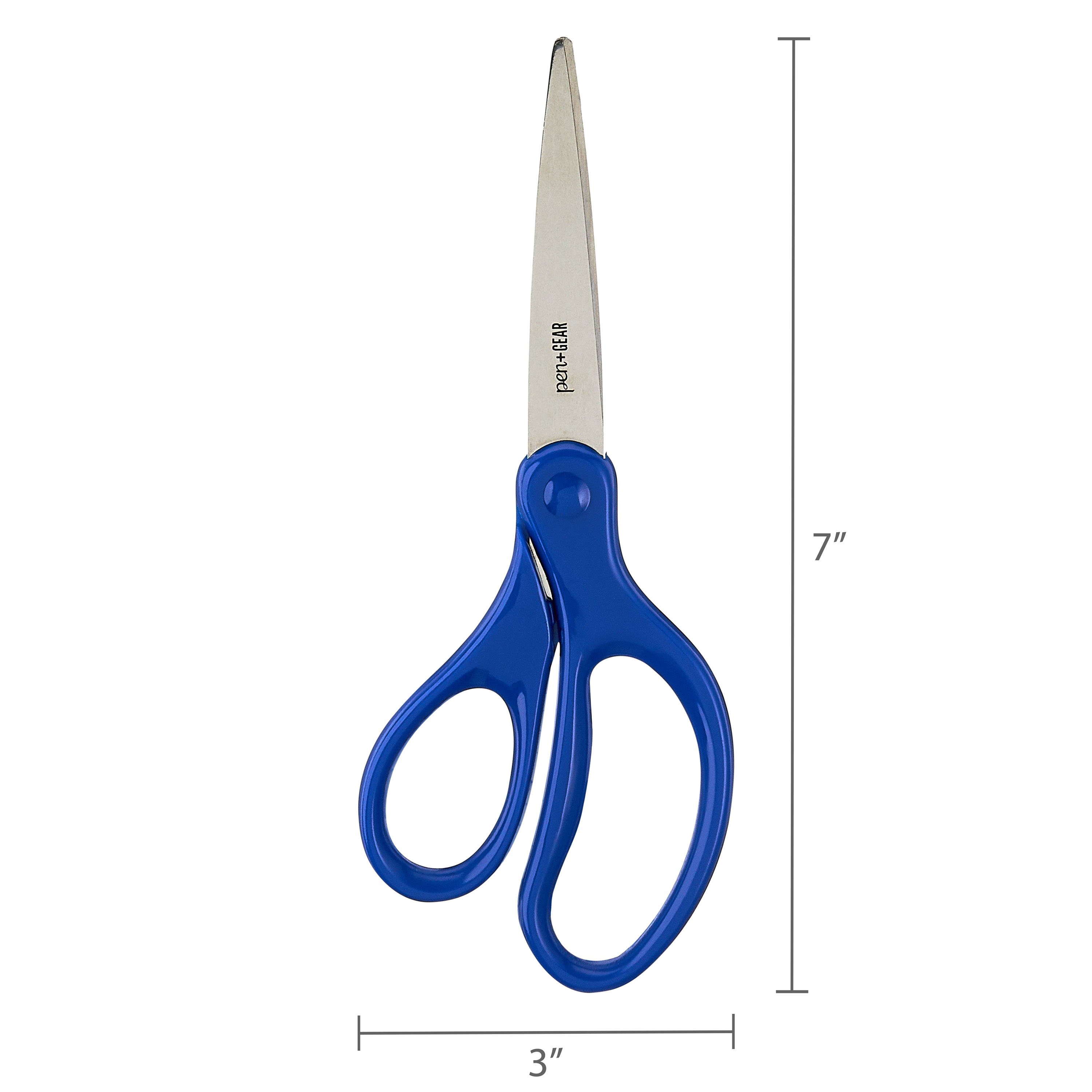 Tijeras multiusos Pen+Gear de 7 pulgadas de acero inoxidable, punta puntiaguda, para mayores de 12 años, útiles escolares, azul 3