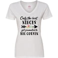 thumbnail image 3 of Inktastic Only the Best Nieces Get Promoted to Big Cousin Women's V-Neck T-Shirt, 3 of 5