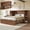 Brown, variant on VanAcc Full Murphy Bed with Storage Bedside Shelves & Sliding Tambour Door, with Charging Station & Curved Fluted Design for Bedroom/Guest, Brown