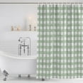 thumbnail image 6 of 66x72 Inch Shower Curtains for Bathroom, Sage Green Buffalo Check Fabric Bath Curtain Decor, Farmhouse Plaid Retro Geometric Waterproof Restroom Curtains Shower Set Accessories with 12 Hooks 66 Inch, 6 of 7