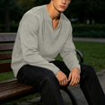 thumbnail image 5 of KyCheLot Mens Long Sleeve Shirt V Neck Textured Tops Oversized Casual Athletic Fashion Streetwear Pullover, 5 of 8