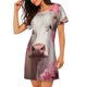 thumbnail image 2 of Disketp Flower White Cow para Camisón Corto de Manga Corta para Mujeres, Camisón Cómodo con Escote Redondo, Bonito y Confortable, 2 of 6