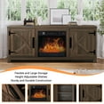 thumbnail image 4 of IHOMEadore Electric Fireplace TV Stand up for 65" TVs, Rustic Media Console with Storage, Adjustable Shelves, Heater, 4 of 12