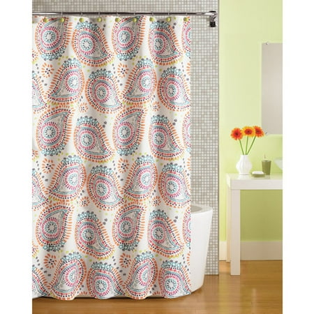 Mainstays Print Paisley Fabric Shower Curtain - Walmart.com