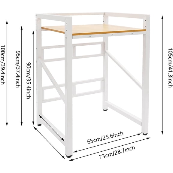 Height Adjustable Washer Dryer Stacking Rack Load Capacity 300kg (White)