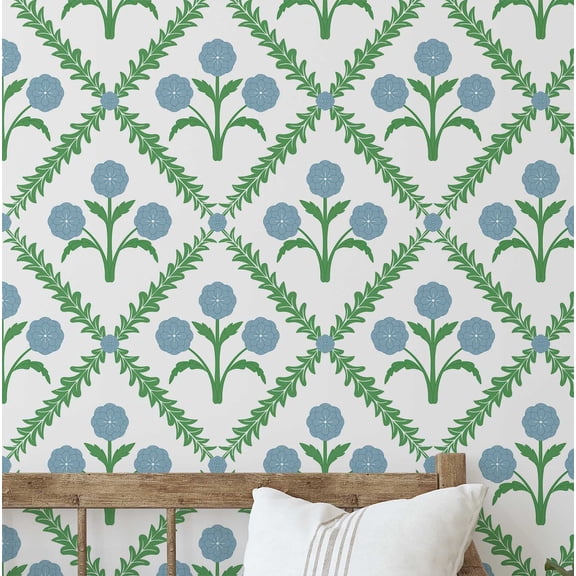 S4Sassy Peel & Stick Vinyl Wallpaper, Diamond Floral Wall Paper Contact Paper Waterproof - White, 25"X120", Plain Finish, Removable Asian Style Covering For Home Decor In Bedrooms & Living Areas