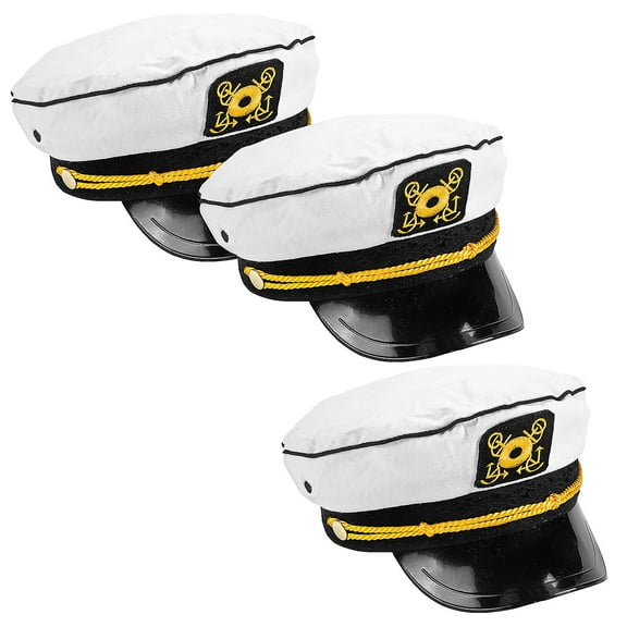 Fun Express 22" circ. Bulk 12 Pieces White Polyester Captain’s Hats