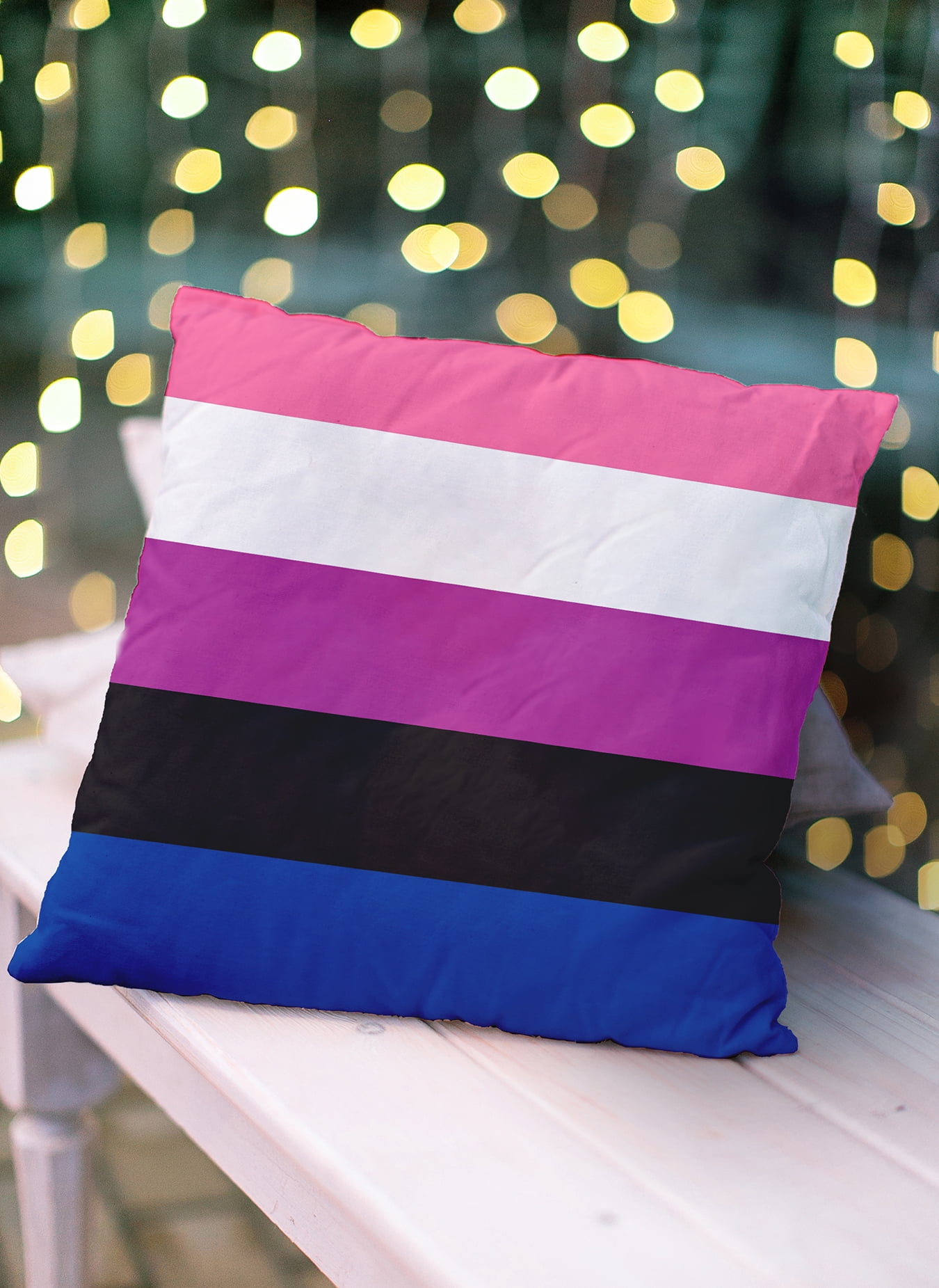 Simply Daisy 16 inch Genderfluid Flag Outdoor Throw Pillow