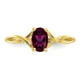 thumbnail image 5 of 10K Yellow Gold Ring Band with Stones (06) June Garnet (Rhodolite) Oval Red, Size 5, 5 of 5