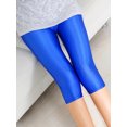 thumbnail image 1 of Neon Short Pants Leggings Shiny Polyester Spandex Capris Colorful High Elastic Casual, 1 of 6