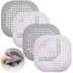 thumbnail image 1 of Juego de 4 protectores de drenaje de silicona con ventosa, para lavabo, ducha, bañera, blanco y gris ER, 1 of 5