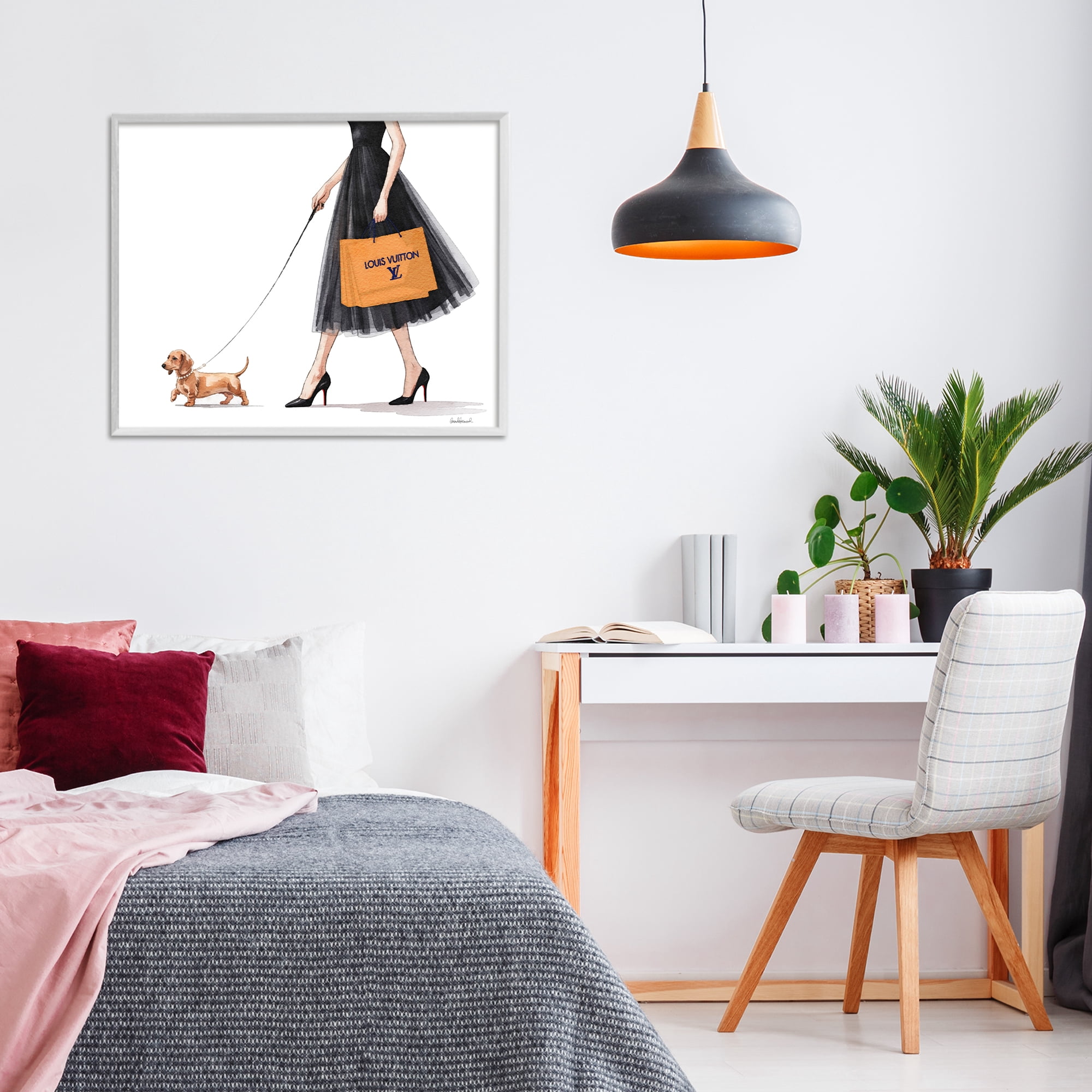 Stupell Industries Fashionable Dog Walking White Framed Giclee Art, design by Amanda Greenwood