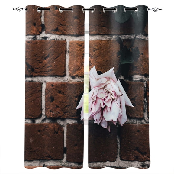 Brick Wall Curtains For Living Room Bedroom Window Treatment Blinds Finished Drapes Kitchen Curtains