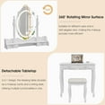 thumbnail image 6 of Tcbosik Vanity Desk with LED Touch Screen Mirror, Makeup Vanity Table with Stool and 4 Drawers, for Bedroom, White, 6 of 11