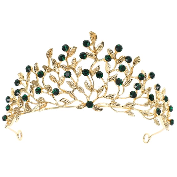 OUNONA  Crown Headband Hair Toppers The Accessories for Girls Bride Green