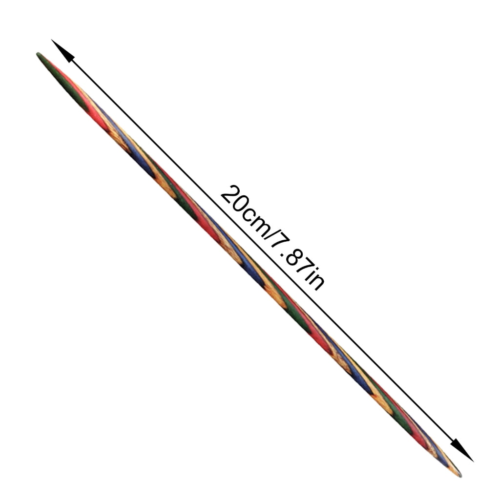 5Pieces Double Ended Wood Knitting Needle Double Head Pointed Knitting Needle for Adult Beginner Knitting Craft Project