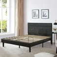 thumbnail image 3 of CHUN YI Queen Platform Bed Frame with Removable Faux Leather Upholstered Headboard, Wood Slats Support, No Box Spring Needed, 3 of 7