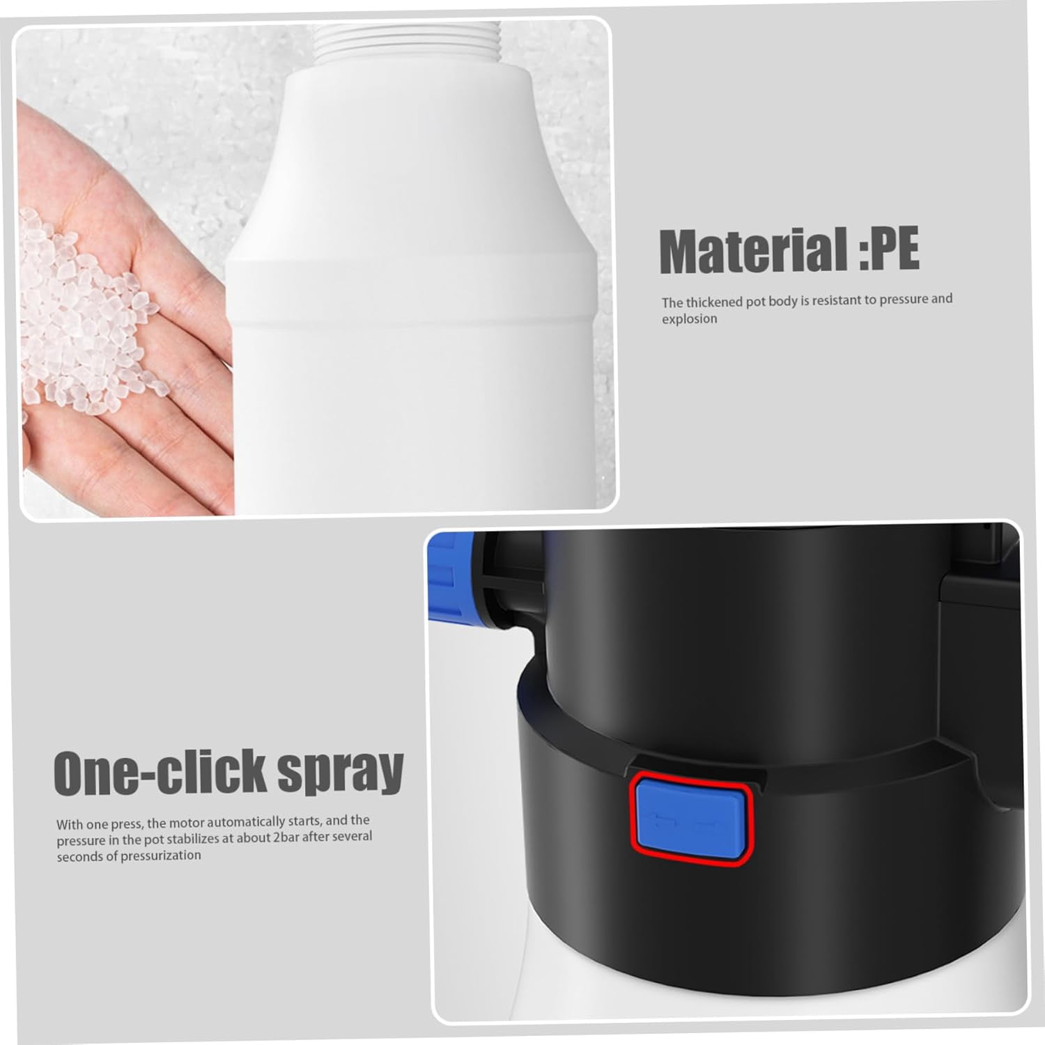 Car Foam Sprayer 1.5L Handheld Electric Foam Sprayer Type-C PP PE Rechargeable Cordless High Pressure Spray Bottle for Car Cleaning Watering