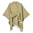 thumbnail image 6 of UTSJKR Women’s Speckled Knotted Wrap Poncho Cape Shawl with Fringe Trim Soft Warm Outer Cover‑Up for Fall Winter Daily Casual Fashion Outfit Yellow, 6 of 6