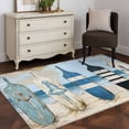 thumbnail image 4 of Blue Coastal Large Area Rugs for Bedroom Living Room, Soft Non Slip Carpet Bedside Rug, Ocean Nautical Anchor Wood Barn Beach Rectangular Floor Cover Kitchen Accent Rug 3'x5' for Dining Room/Office, 4 of 9