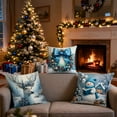 thumbnail image 7 of Christmas Decor Pillow Covers, Festive Holiday Home Decor, Winter Themed Linen Pillowcases, Reindeer Snowman Wreath Pattern, 28x28 cm, Comfortable and Stylish, 7 of 7