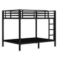 thumbnail image 4 of Metal Full Bunk Bed Metal Bed Frame with Side Ladder and Safety Rails Bunk Bed Full over Full for Teens and Adults Black, 4 of 9