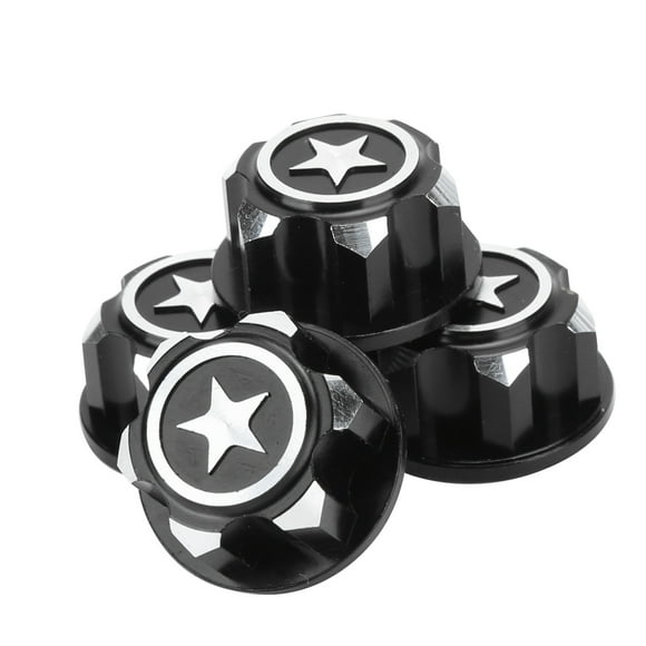 4pcs Aluminum Alloy Wheel Hub Cap Cover Accessory Fit for Traxxas X Maxx 1/10 RC Car(Black ),