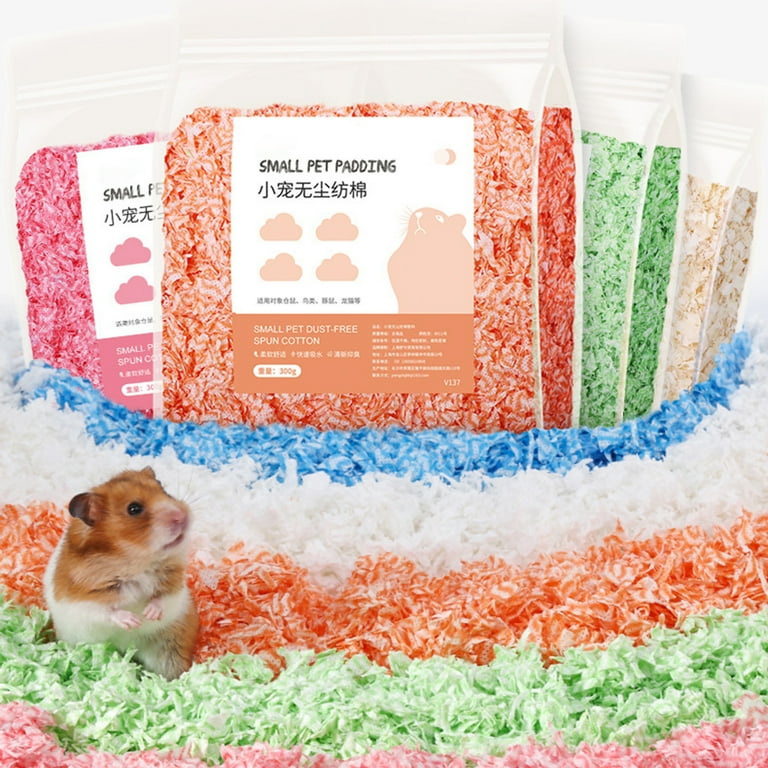 Small Animal Cotton Filler, Warm Hamster Cotton Winter Fluffy Safe for  Chinchilla for Syrian Hamster (Pink)