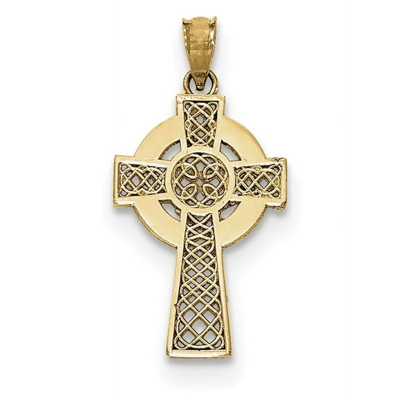 Finest Gold 14K Yellow Gold Celtic Cross Pendant