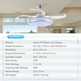 thumbnail image 2 of Wayshire 42" Retractable 4 Blade Ceiling Fan ,3 speeds & timer sets, with Light Remote Bluetooth App More, Chrome, 2 of 12