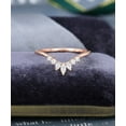 thumbnail image 5 of Curved wedding band women vintage rose gold Marquise cut Diamond Moissanite wedding band unique Pear shaped Bridal Stacking promise gift, 5 of 6